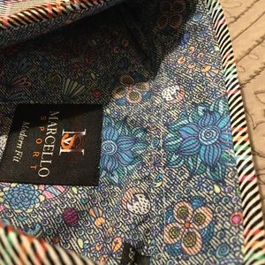 Milano Luxury Men’s Long Sleeve Dress Shirt Size M